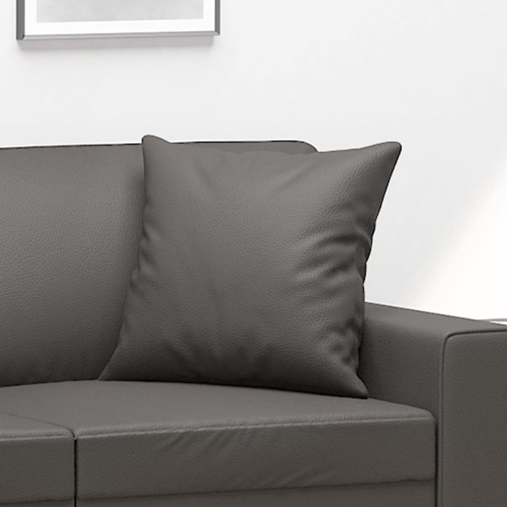 Cuscini Decorativi 2pz Grigio 40x40 cm in Similpelle - homemem39