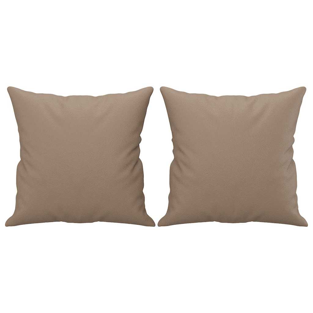Cuscini Decorativi 2pz Cappuccino 40x40 cm in Similpelle