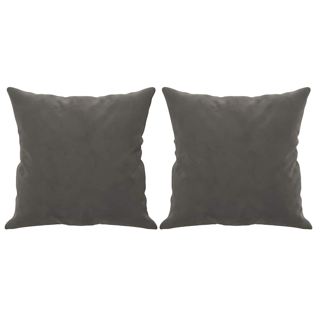 Cuscini Decorativi 2 pz Grigio Scuro 40x40 cm in Velluto