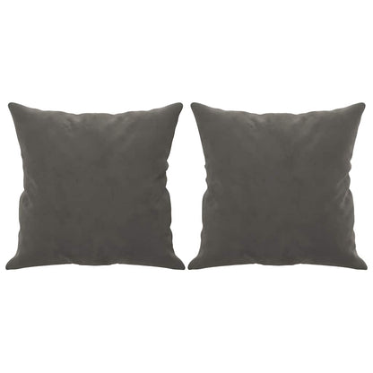Cuscini Decorativi 2 pz Grigio Scuro 40x40 cm in Velluto