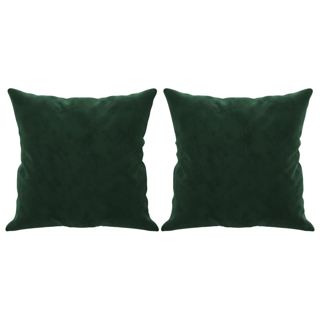 Cuscini Decorativi 2 pz Verde Scuro 40x40 cm in Velluto