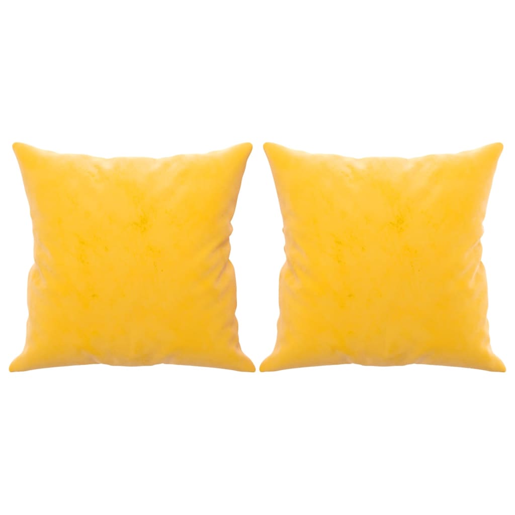 Cuscini Decorativi 2 pz Giallo 40x40 cm in Velluto - homemem39