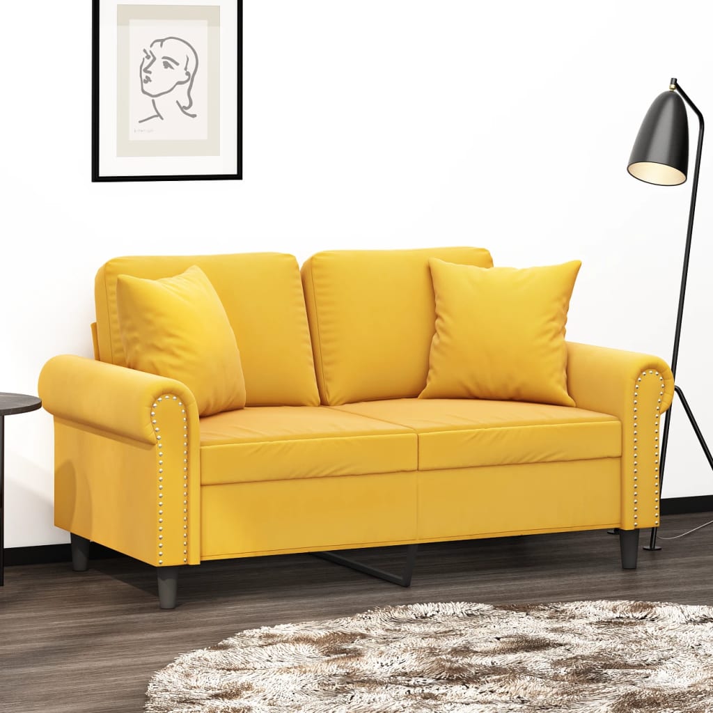 Cuscini Decorativi 2 pz Giallo 40x40 cm in Velluto