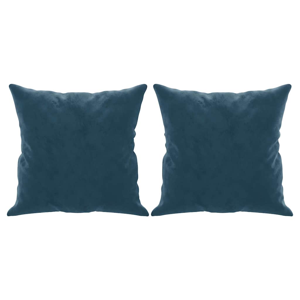 Cuscini Decorativi 2 pz Blu 40x40 cm in Velluto