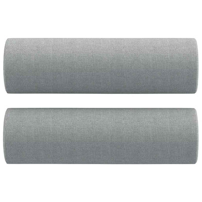 Cuscini Decorativi 2pz Grigio Chiaro Ø15x50 cm in Tessuto - homemem39