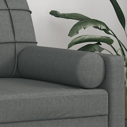 Cuscini Decorativi 2 pz Grigio Scuro Ø15x50 cm in Tessuto - homemem39