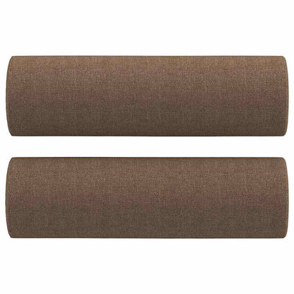 Cuscini Decorativi 2 pz Marrone Ø15x50 cm in Tessuto