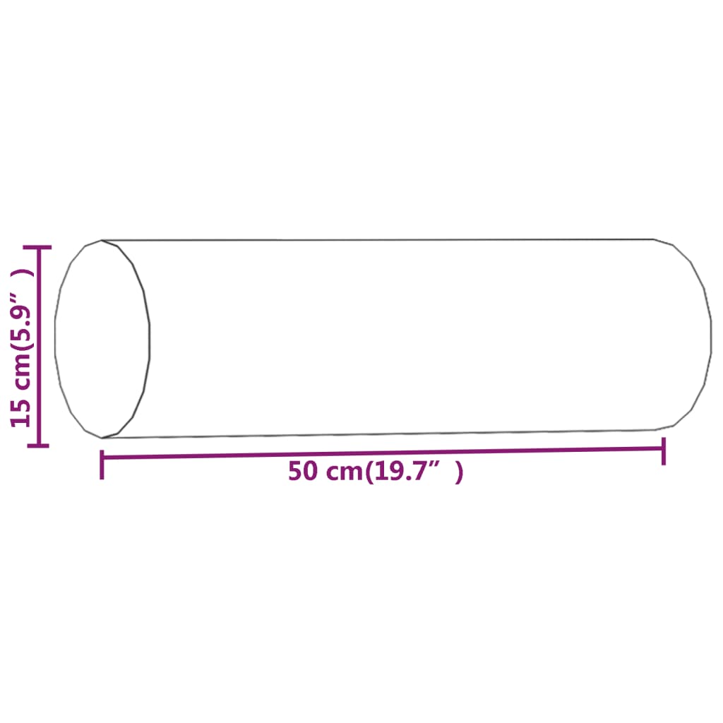 Cuscini Decorativi 2 pz Marrone Ø15x50 cm in Tessuto