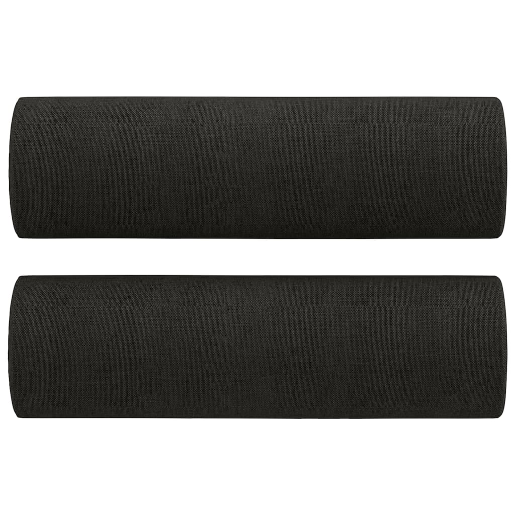 Cuscini Decorativi 2 pz Nero Ø15x50 cm in Tessuto - homemem39