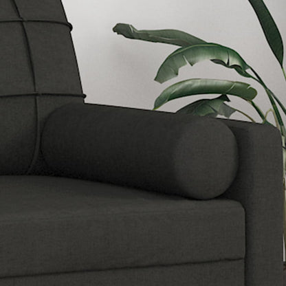 Cuscini Decorativi 2 pz Nero Ø15x50 cm in Tessuto - homemem39