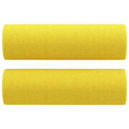 Cuscini Decorativi 2 pz Giallo Chiaro Ø15x50 cm in Tessuto