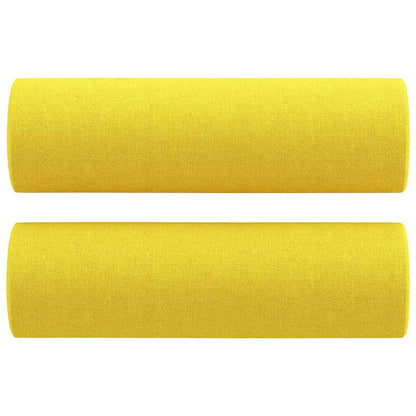 Cuscini Decorativi 2 pz Giallo Chiaro Ø15x50 cm in Tessuto