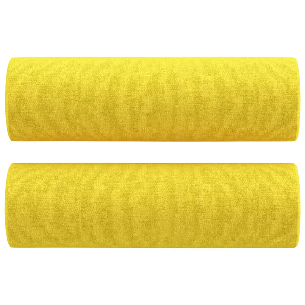 Cuscini Decorativi 2 pz Giallo Chiaro Ø15x50 cm in Tessuto - homemem39