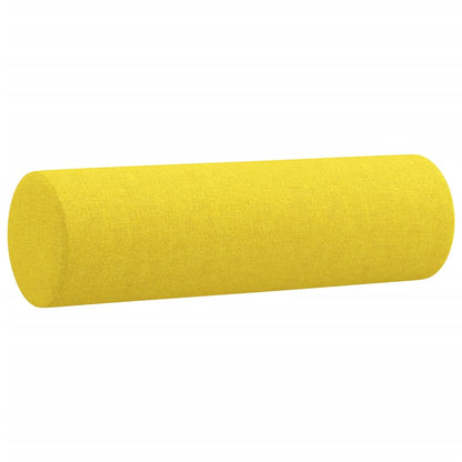 Cuscini Decorativi 2 pz Giallo Chiaro Ø15x50 cm in Tessuto