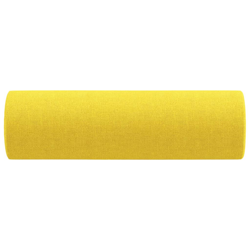 Cuscini Decorativi 2 pz Giallo Chiaro Ø15x50 cm in Tessuto