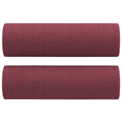 Cuscini Decorativi 2 pz Rosso Vino Ø15x50 cm in Tessuto - homemem39