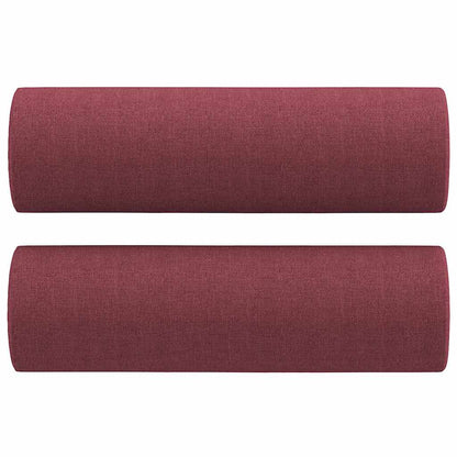 Cuscini Decorativi 2 pz Rosso Vino Ø15x50 cm in Tessuto