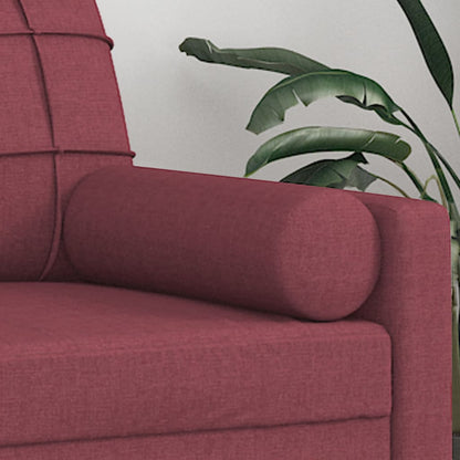 Cuscini Decorativi 2 pz Rosso Vino Ø15x50 cm in Tessuto - homemem39