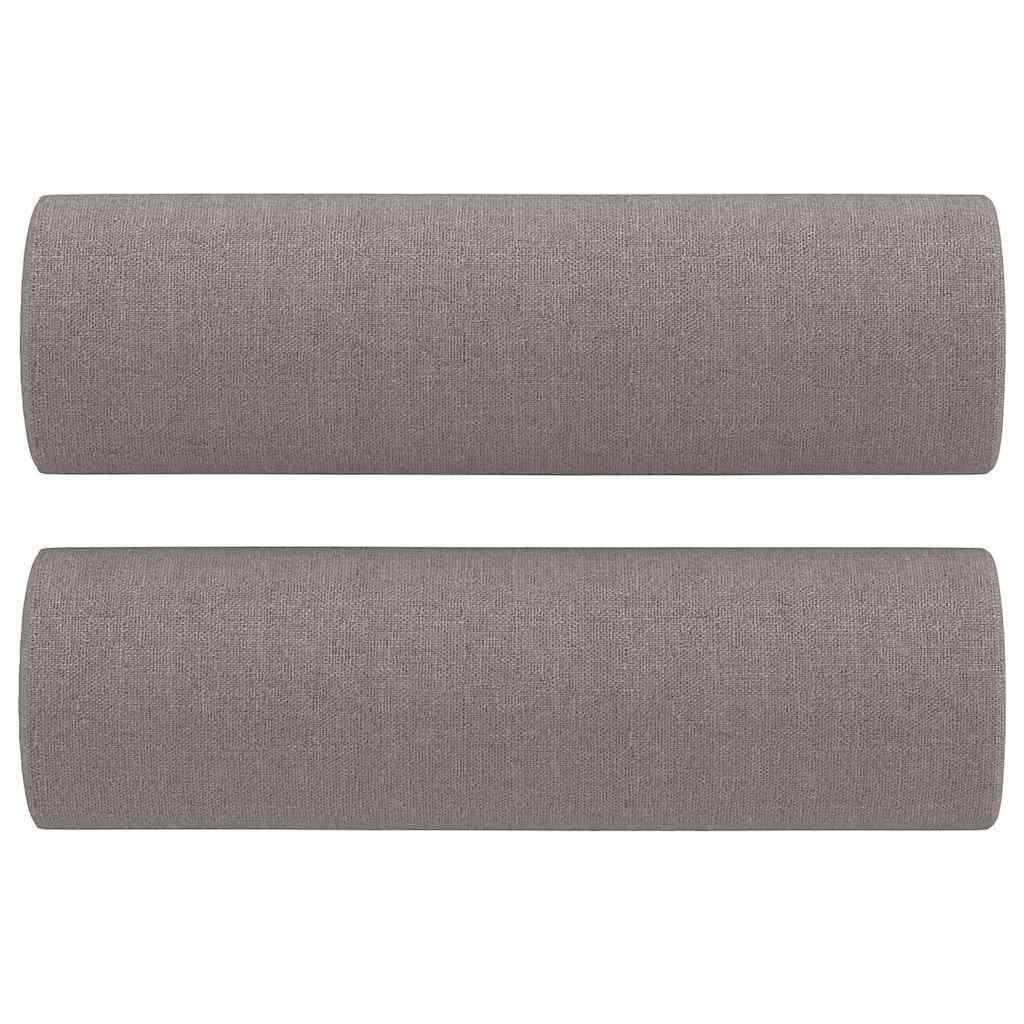 Cuscini Decorativi 2 pz Tortora Ø15x50 cm in Tessuto
