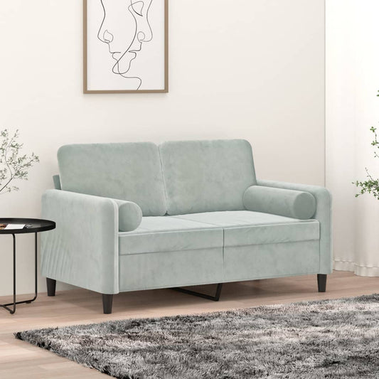 Cuscini Decorativi 2 pz Grigio Chiaro Ø15x50 cm in Velluto - homemem39