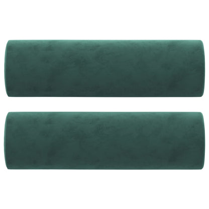 Cuscini Decorativi 2 pz Verde Scuro Ø15x50 cm in Velluto - homemem39
