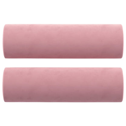 Cuscini Decorativi 2 pz Rosa Ø15x50 cm in Velluto