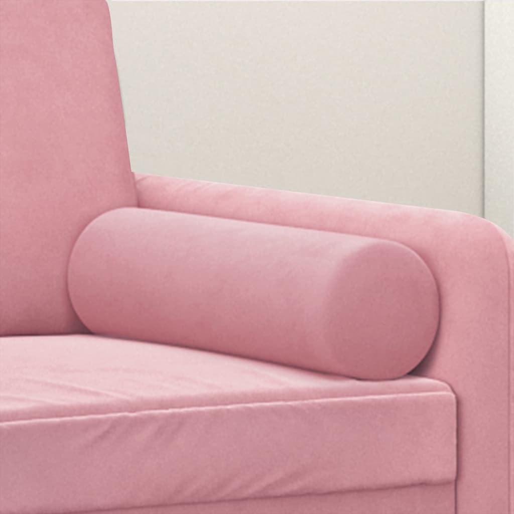 Cuscini Decorativi 2 pz Rosa Ø15x50 cm in Velluto