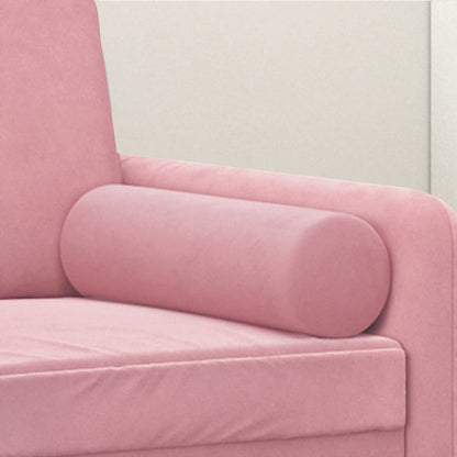 Cuscini Decorativi 2 pz Rosa Ø15x50 cm in Velluto