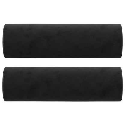 Cuscini Decorativi 2 pz Nero Ø15x50 cm in Velluto