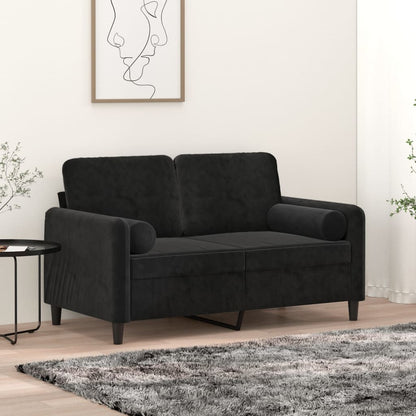 Cuscini Decorativi 2 pz Nero Ø15x50 cm in Velluto | homemem39