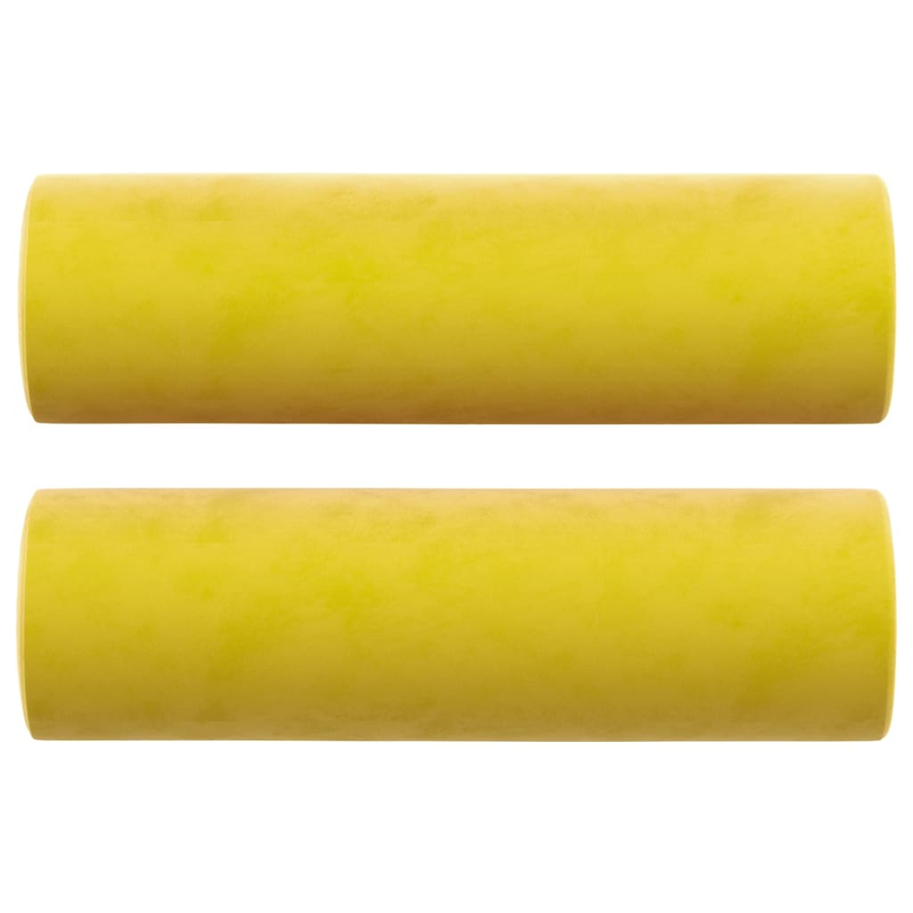Cuscini Decorativi 2 pz Giallo Ø15x50 cm in Velluto - homemem39