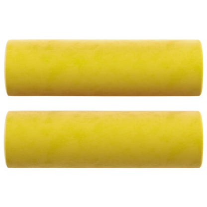 Cuscini Decorativi 2 pz Giallo Ø15x50 cm in Velluto - homemem39