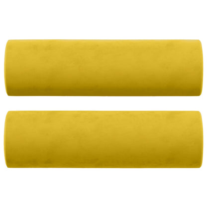 Cuscini Decorativi 2 pz Giallo Ø15x50 cm in Velluto