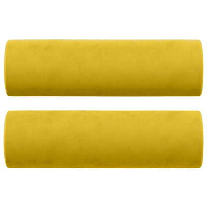 Cuscini Decorativi 2 pz Giallo Ø15x50 cm in Velluto