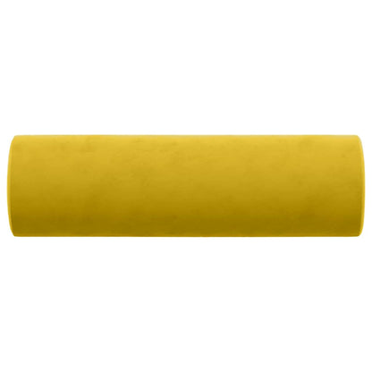 Cuscini Decorativi 2 pz Giallo Ø15x50 cm in Velluto