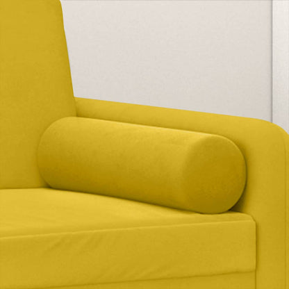 Cuscini Decorativi 2 pz Giallo Ø15x50 cm in Velluto