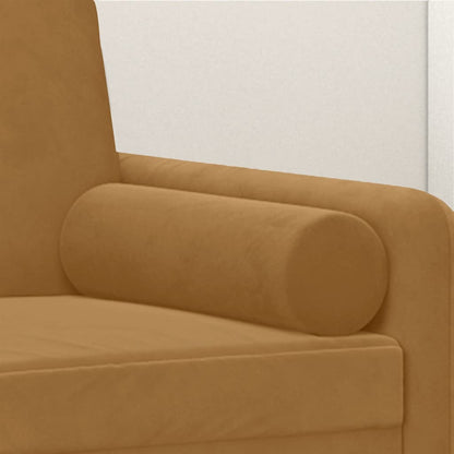 Cuscini Decorativi 2 pz Marrone Ø15x50 cm in Velluto