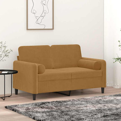 Cuscini Decorativi 2 pz Marrone Ø15x50 cm in Velluto