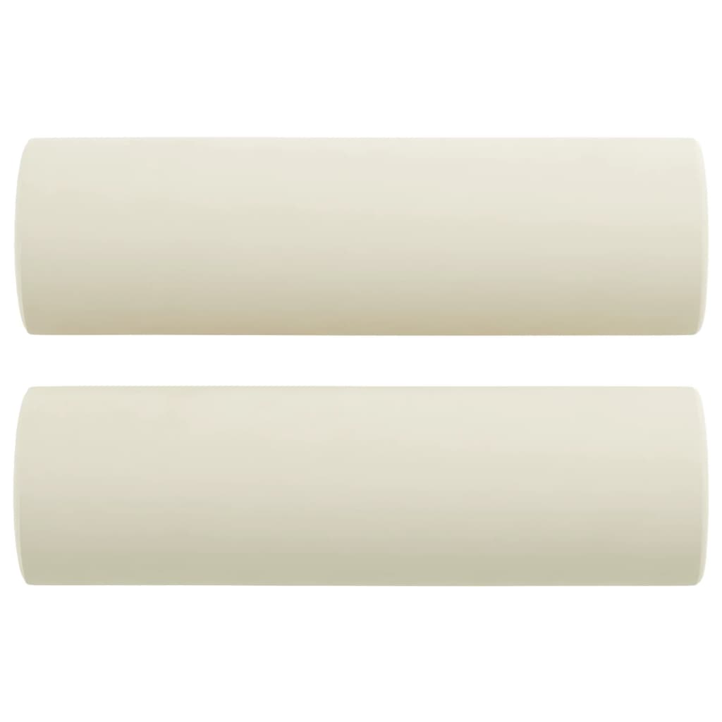 Cuscini Decorativi 2 pz Crema Ø15x50 cm in Velluto - homemem39