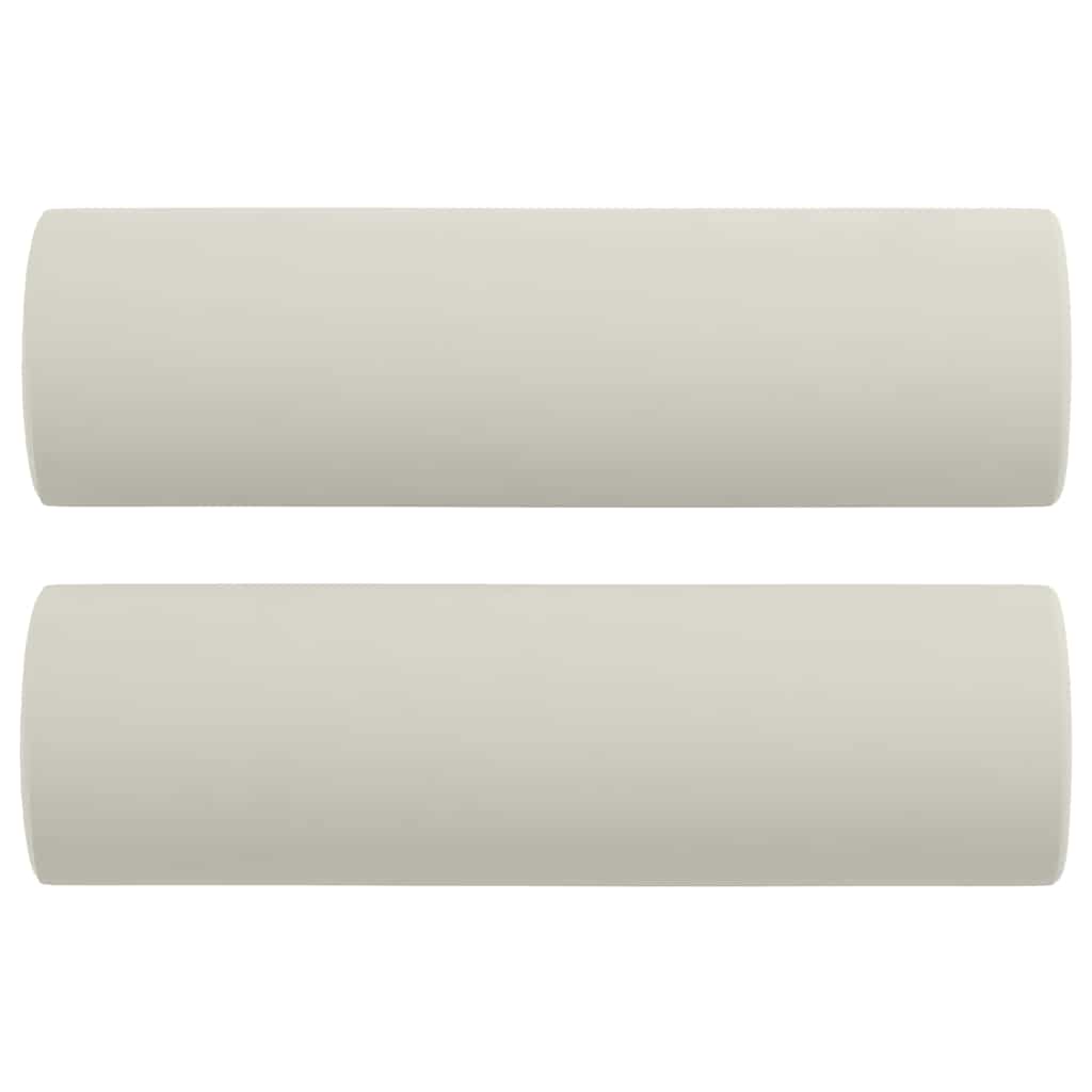 Cuscini Decorativi 2 pz Crema Ø15x50 cm in Velluto