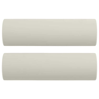 Cuscini Decorativi 2 pz Crema Ø15x50 cm in Velluto