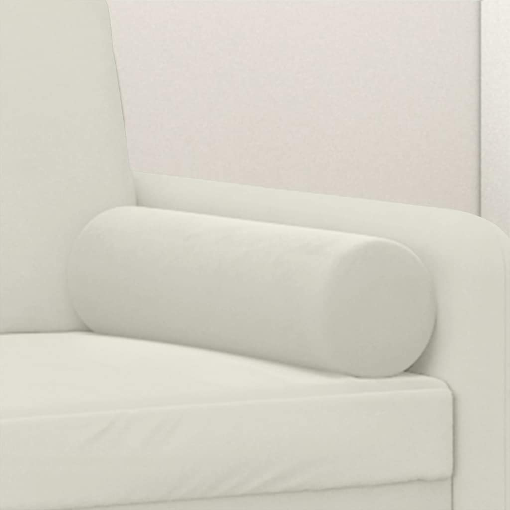 Cuscini Decorativi 2 pz Crema Ø15x50 cm in Velluto