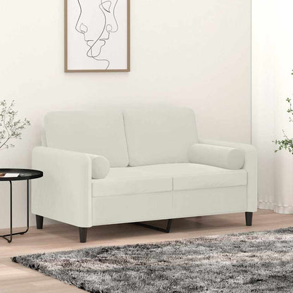 Cuscini Decorativi 2 pz Crema Ø15x50 cm in Velluto