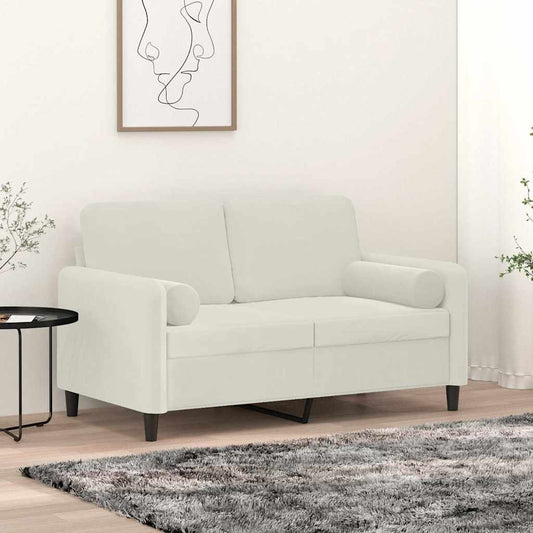 Cuscini Decorativi 2 pz Crema Ø15x50 cm in Velluto
