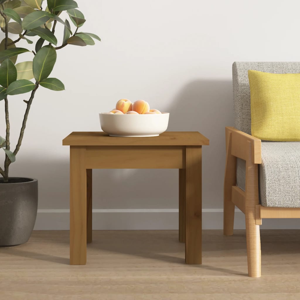 Tavolino da Salotto ambra 35x35x30 cm Legno Massello di Pino