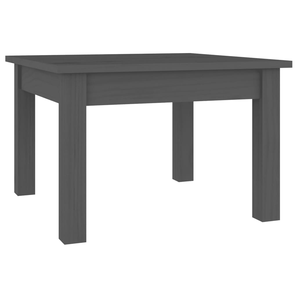 Tavolino da Salotto Grigio 45x45x30 cm Legno Massello di Pino | homemem39