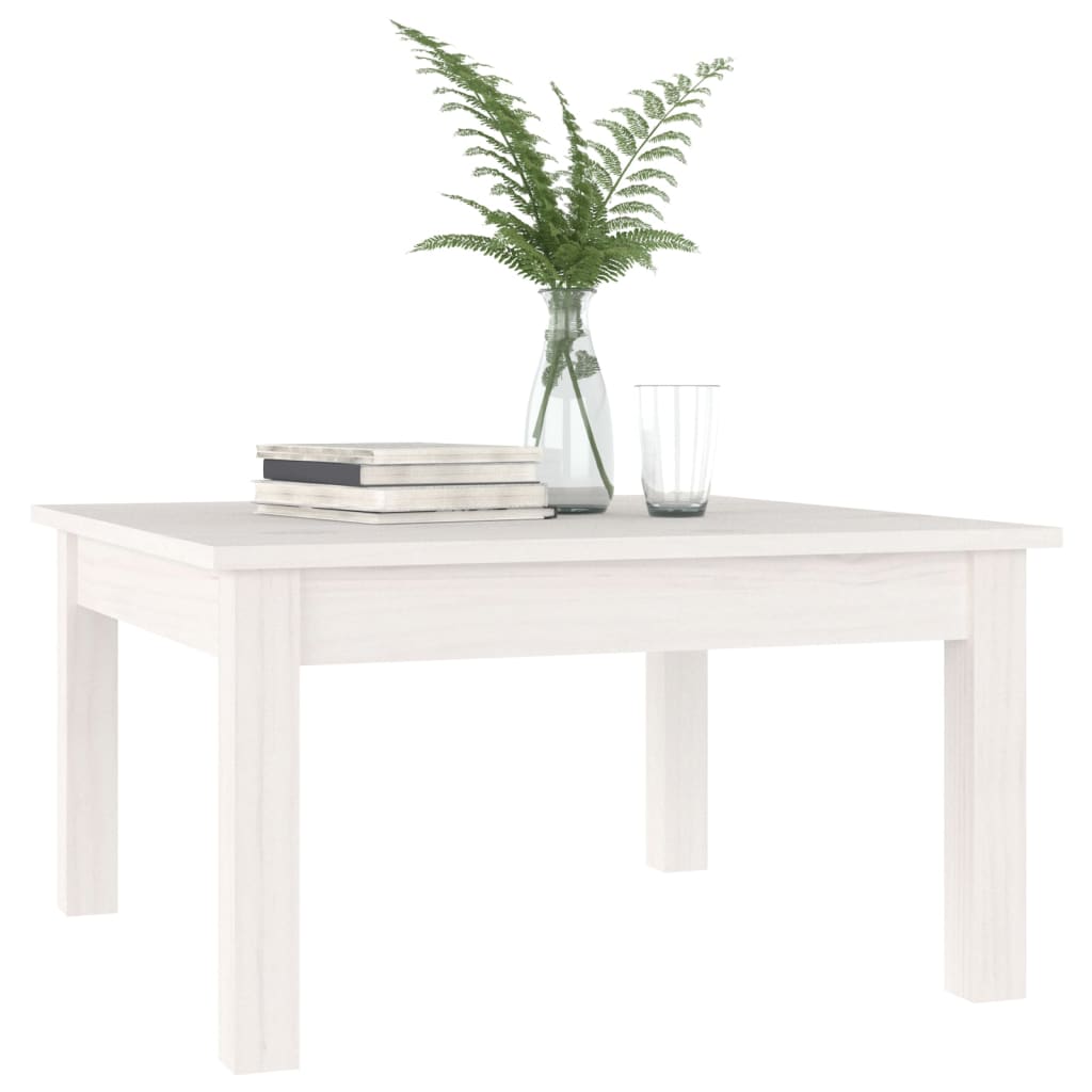 Tavolino da Salotto Bianco 55x55x30 cm Legno Massello di Pino | homemem39