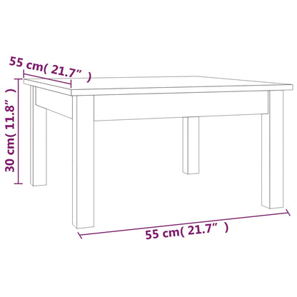 Tavolino da Salotto Bianco 55x55x30 cm Legno Massello di Pino | homemem39