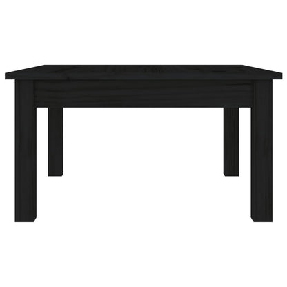 Tavolino da Salotto Nero 55x55x30 cm Legno Massello di Pino