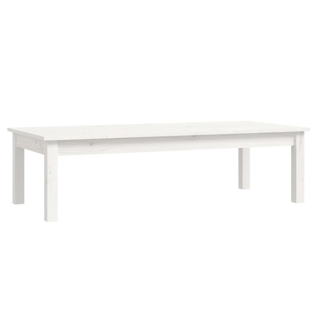 Tavolino da Salotto Bianco 110x50x30 cm Legno Massello di Pino | homemem39
